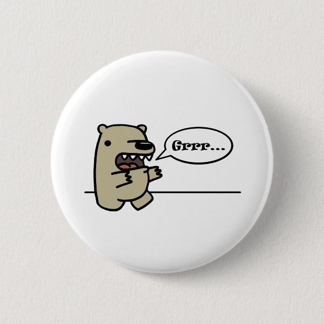 Grizzly Bear Pinback Button (Front)