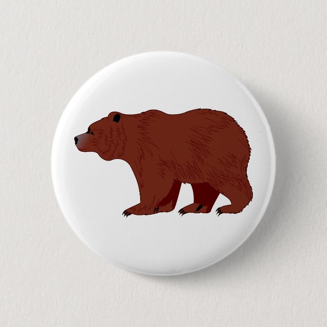 Grizzly Bear Pinback Button (Front)