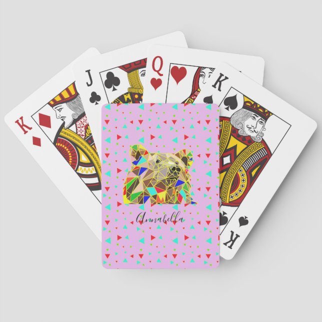 Grizzly Bear Pink Poker Cards (Back)