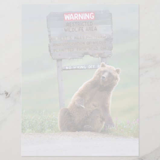 Grizzly Bear Plays With Sign (Front)