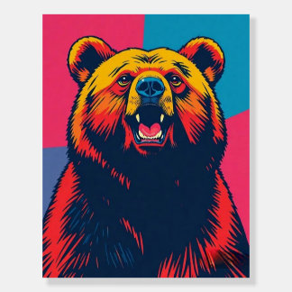 Grizzly Bear Pop Art  Foam Board