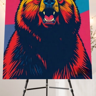 Grizzly Bear Pop Art  Foam Board