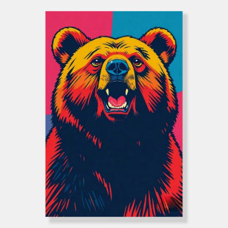Grizzly Bear Pop Art  Foam Board