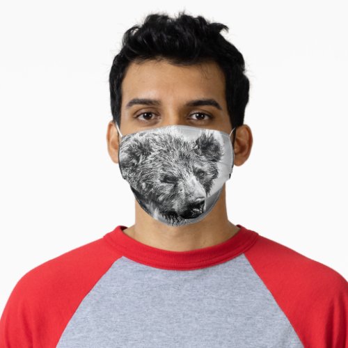 Grizzly bear portrait adult cloth face mask