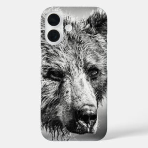 Grizzly bear portrait iPhone 16 case