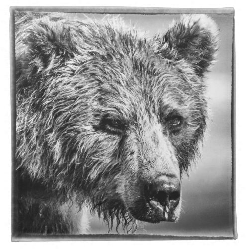 Grizzly bear portrait cloth napkin
