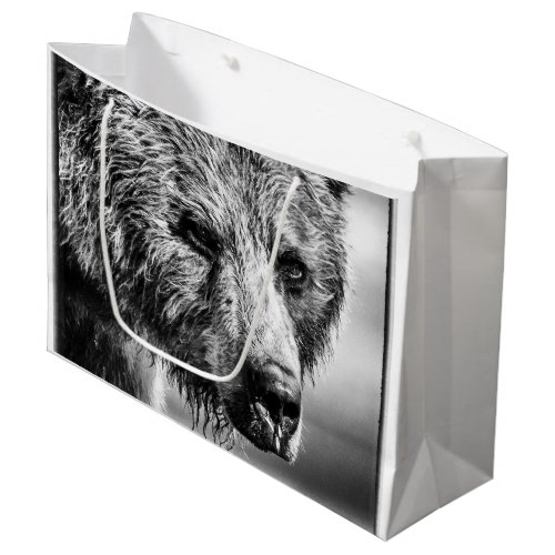 Grizzly bear portrait large gift bag