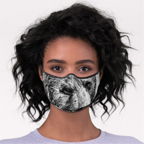 Grizzly bear portrait premium face mask