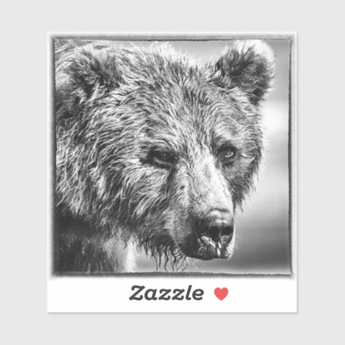 Grizzly bear portrait sticker