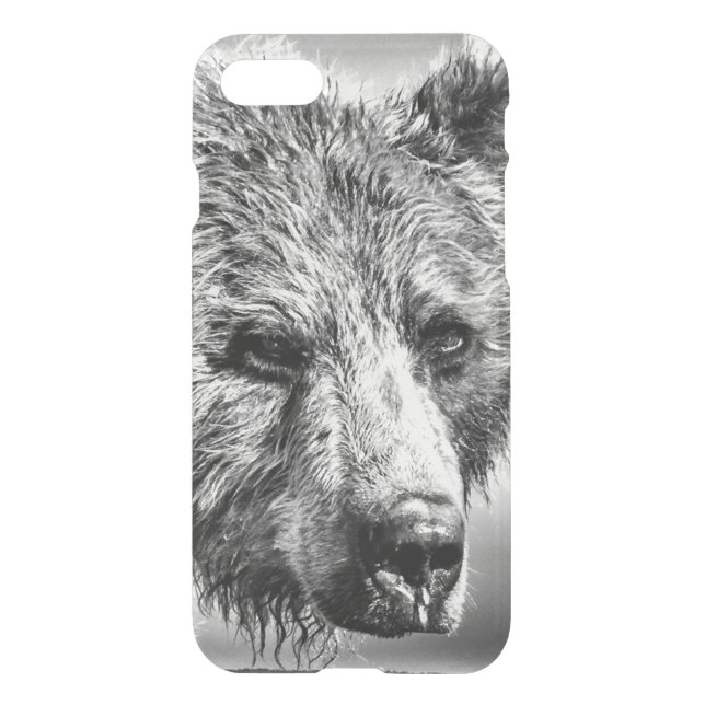 Grizzly bear portrait uncommon iPhone case (Back)