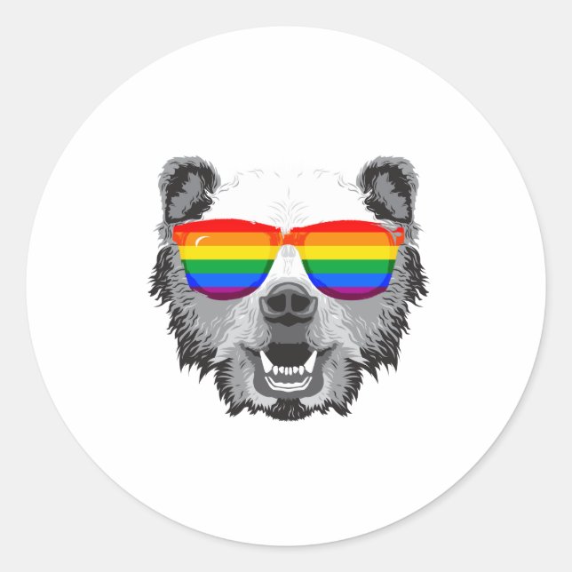Grizzly Bear Pride Classic Round Sticker (Front)