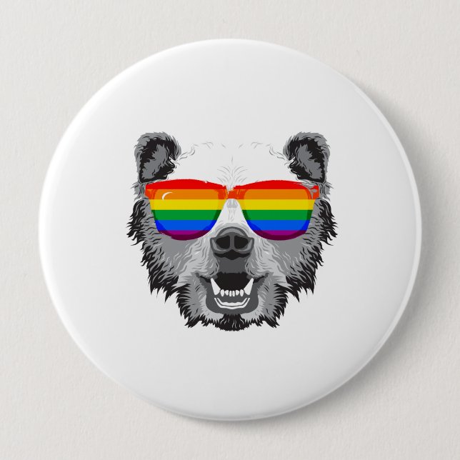 Grizzly Bear Pride Pinback Button (Front)