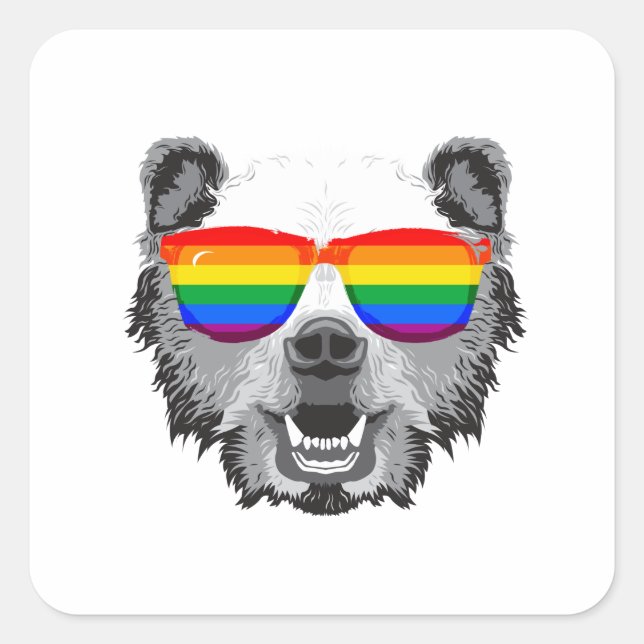 Grizzly Bear Pride Square Sticker (Front)