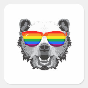 Grizzly Bear Pride Square Sticker