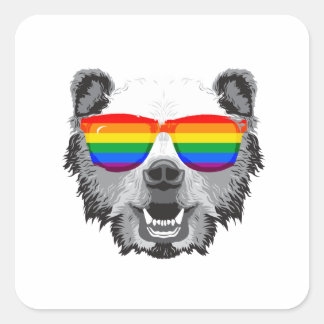 Grizzly Bear Pride Square Sticker