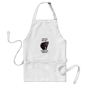 Grizzly Bear Putting Bear Minimum Efforts Funny Adult Apron
