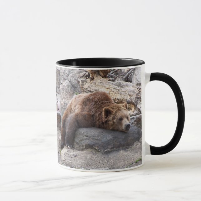 Grizzly Bear Resting On Rock Mug (Right)