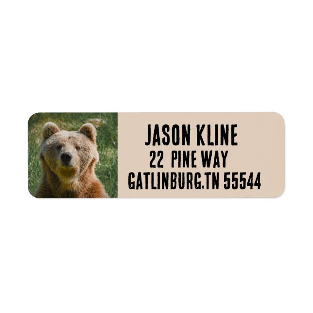 GRIZZLY BEAR Return Address Labels (Front)
