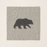 Grizzly Bear Silhouette Scarf<br><div class="desc">Faux Linen Style with Grizzly Bear Silhouette</div>