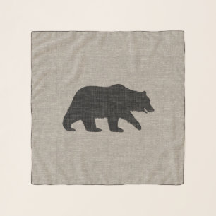 Grizzly Bear Silhouette Scarf