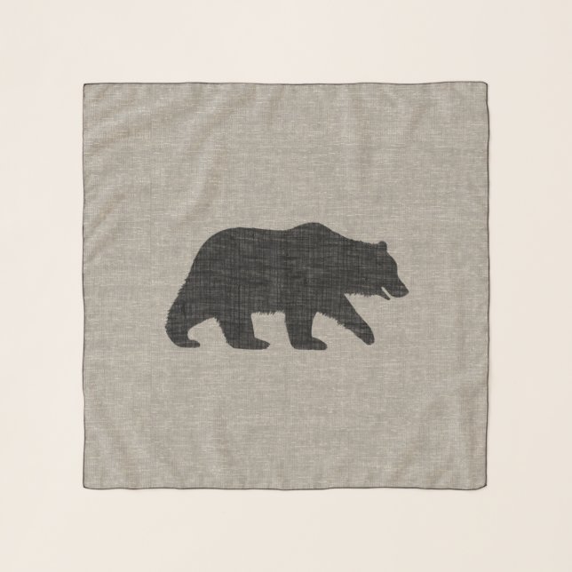 Grizzly Bear Silhouette Scarf (Front)