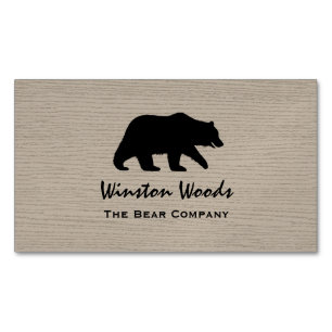 Grizzly Bear Silhouette Simple Wildlife Graphic Business Card Magnet