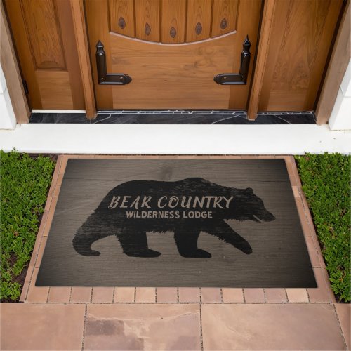 Grizzly Bear Silhouette  Wild Rustic  Custom Doormat