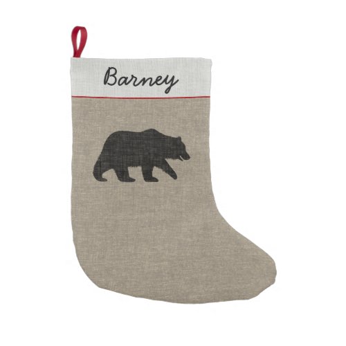 Grizzly Bear Silhouette Wilderness Camping Custom Small Christmas Stocking