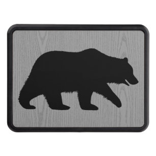 Grizzly Bear Silhouette Wilderness Explorer's Trailer Hitch Cover