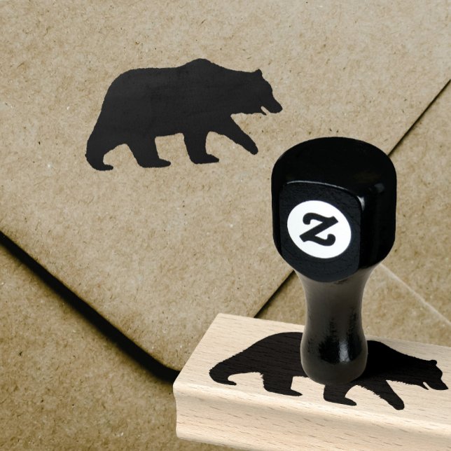 Grizzly Bear Silhouette Wildlife Wild Animal Rubber Stamp (Creator Uploaded)