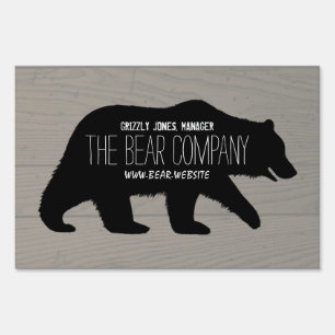 Grizzly Bear Silhouette Yard Sign
