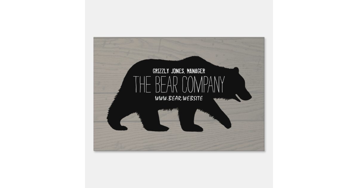 Grizzly Bear Silhouette Yard Sign | Zazzle