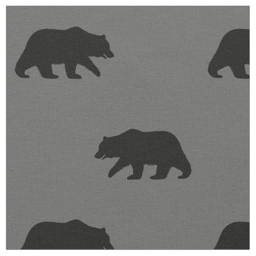 Grizzly Bear Silhouettes Wildlife Patterned Fabric