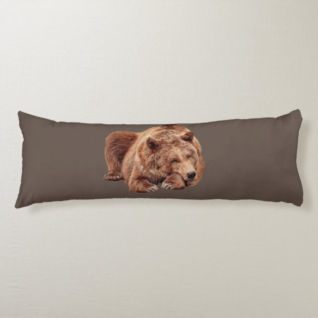 GRIZZLY BEAR SLEEPING BODY PILLOW  (Front)