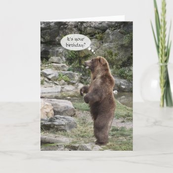 Grizzly Bear Standing Ovation Card by erinphotodesign at Zazzle