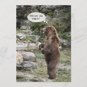 Grizzly Bear Standing Ovation Invite by erinphotodesign at Zazzle
