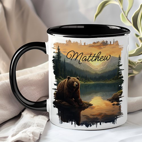 Grizzly Bear Sunrise Reflection Mug