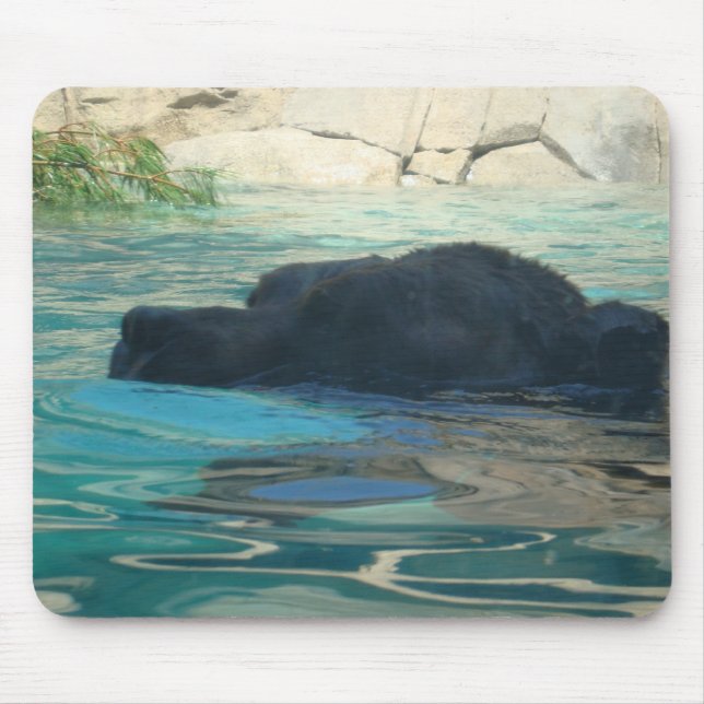 Grizzly Bear Swimming Mouse Pad (Front)