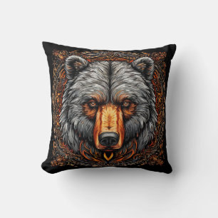 Grizzly Bear Throw Pillow