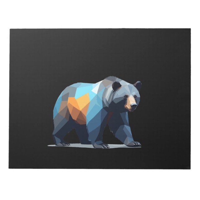 Grizzly Bear Vector Art with Vibrant Colors Notepad (Front)