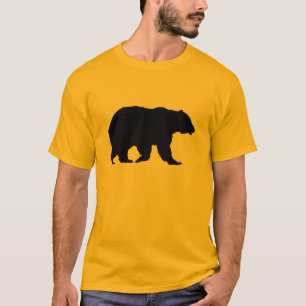 Grizzly Bear Walking Black Silhouette T-Shirt