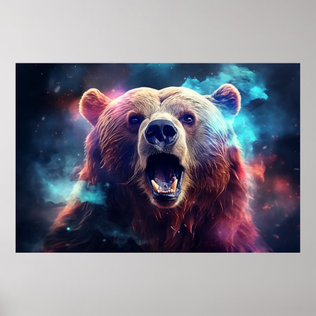 Grizzly Bear Wild Animal Majestic Wilderness Art Poster (Front)