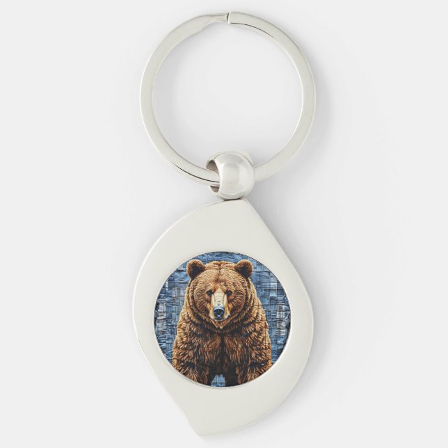🐻 Grizzly Bear Wild Nature Wildlife Accessory 🐻 Keychain (Front)