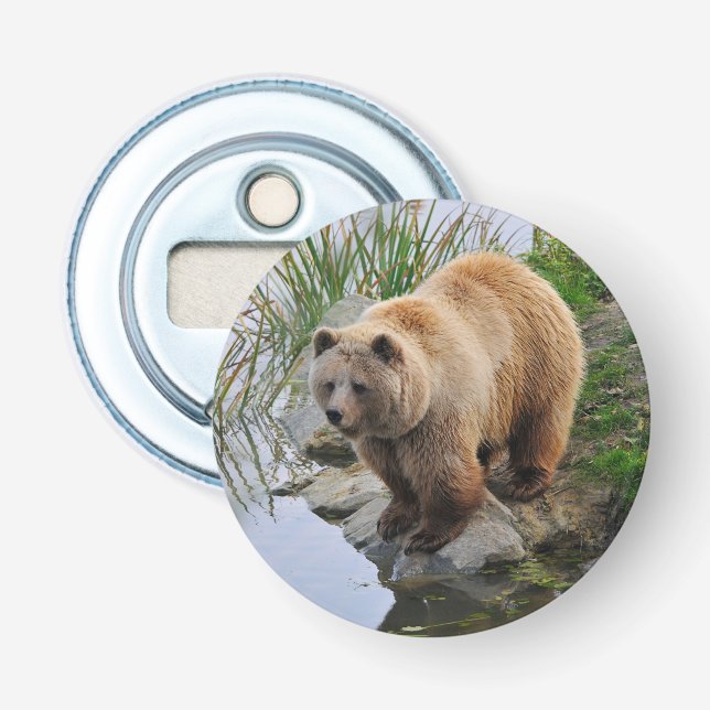 Grizzly Bear Wildlife Animal Photograph Bottle Opener (Front)
