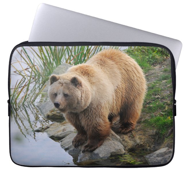 Grizzly Bear Wildlife Animal Photograph Laptop Sleeve (Front)