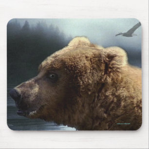 Grizzly Bear Wildlife Supporter Art Mousepad