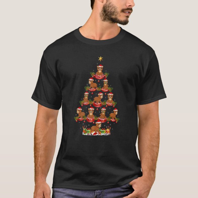 Grizzly Bear  Xmas Holiday Grizzly Bear Christmas  T-Shirt (Front)