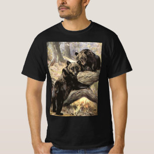 Grizzly Bears by CE Swan, Vintage Forest Animals T-Shirt