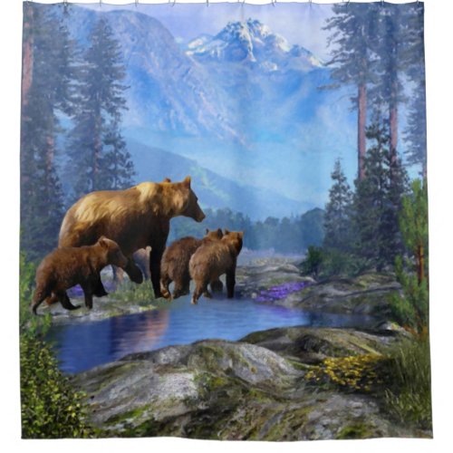 Grizzly Bears Shower Curtain