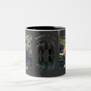 GRIZZLY & BLACK BEAR ART Two-Tone COFFEE MUG